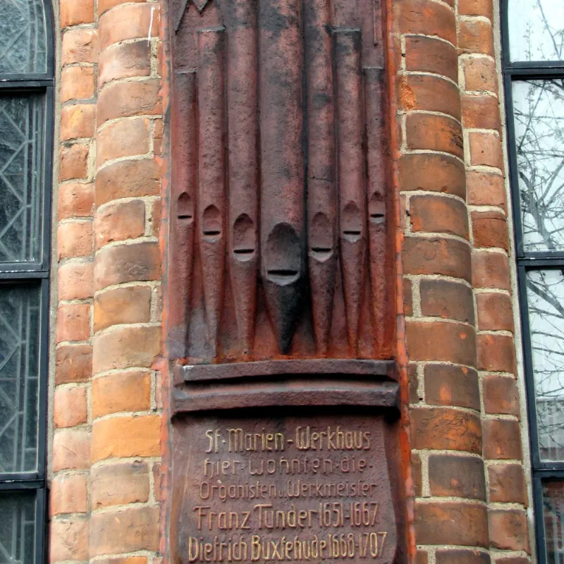 Gedenktafel Tunder und Buxtehude am Marienwerkhaus